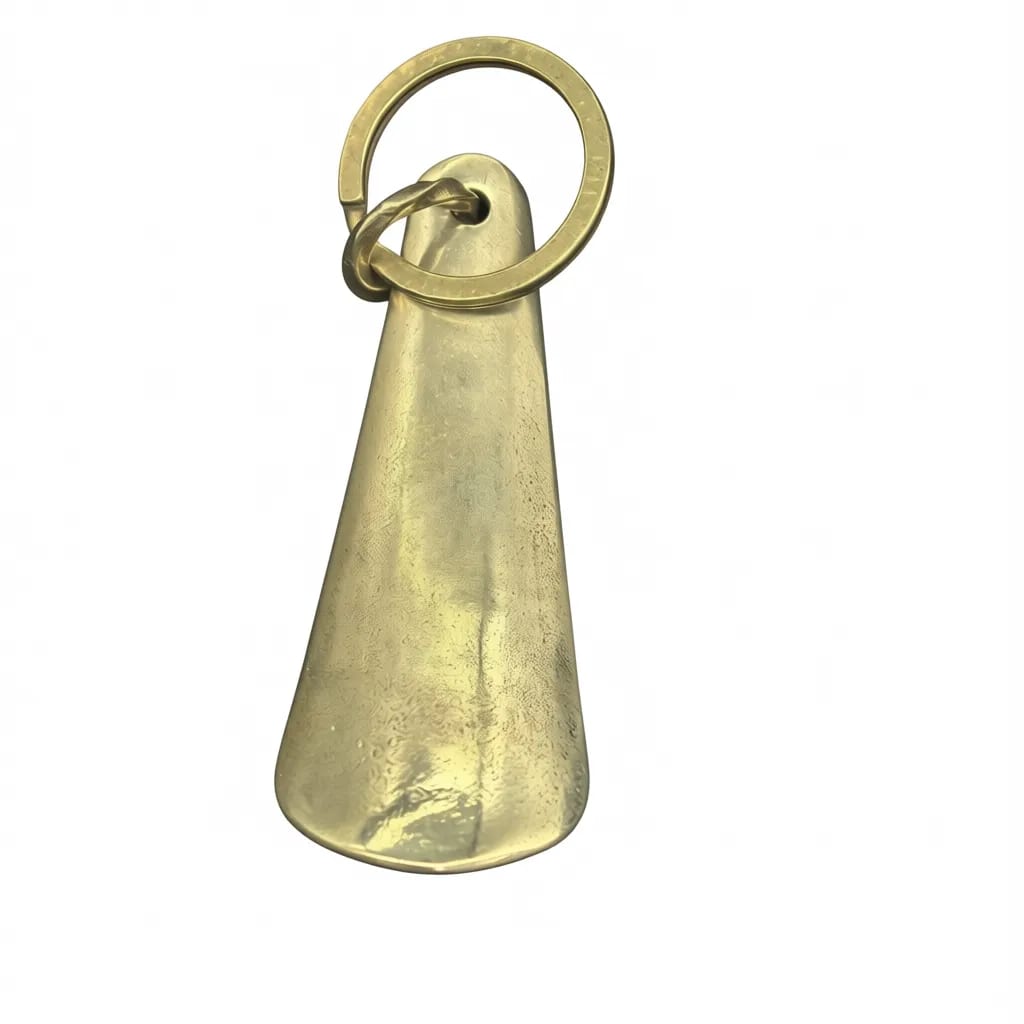 Solid Brass Shoehorn Keychain Compact Portable Shoe Helper