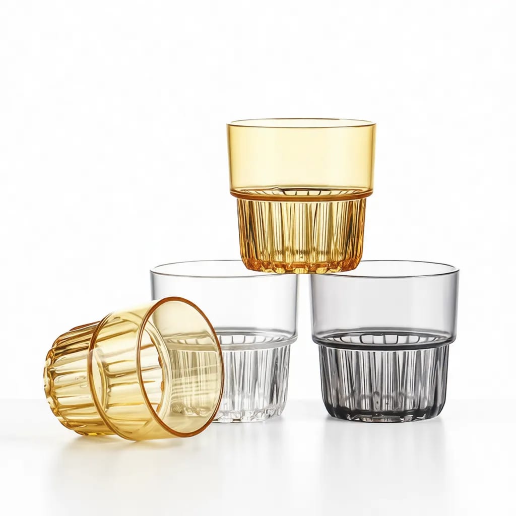 Stackable 10oz Shatterproof PC Whiskey Rocks Glass Tumbler