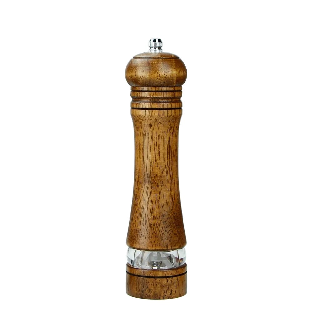 Tall 10 Inch Wood Salt Pepper Grinder Mill Acrylic Window