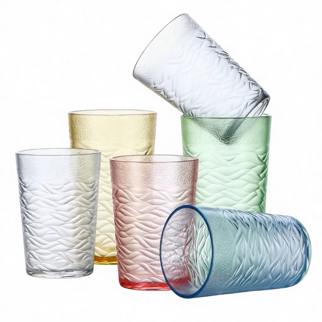 Textured Shatterproof Acrylic Plastic Drinking Tumbler Cup