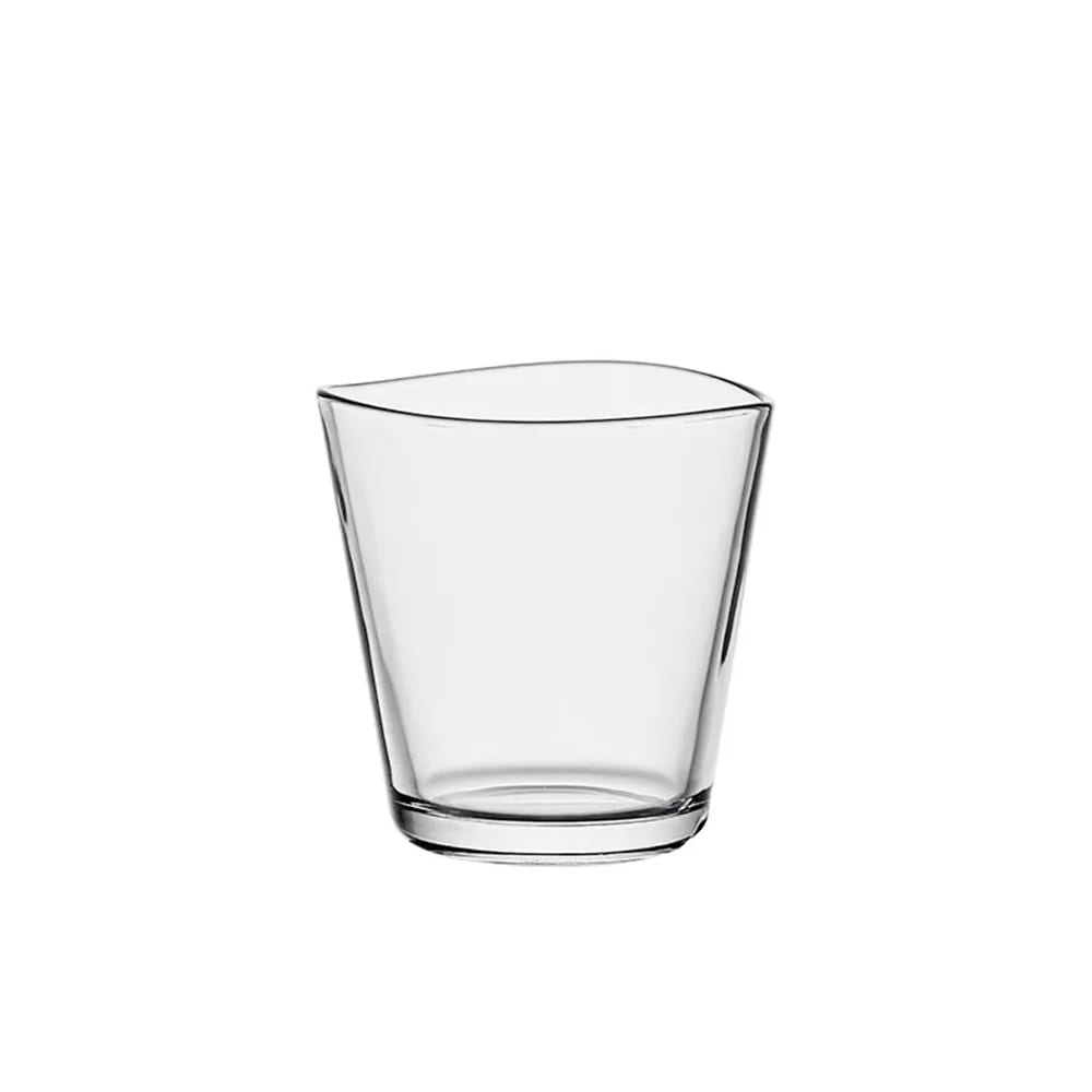Unique Wavy Rim Glass Cup 10oz Modern Artisan Water Tumbler